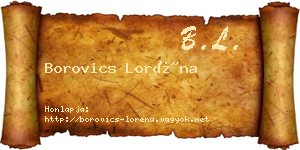 Borovics Loréna névjegykártya